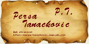 Persa Tanacković vizit kartica
